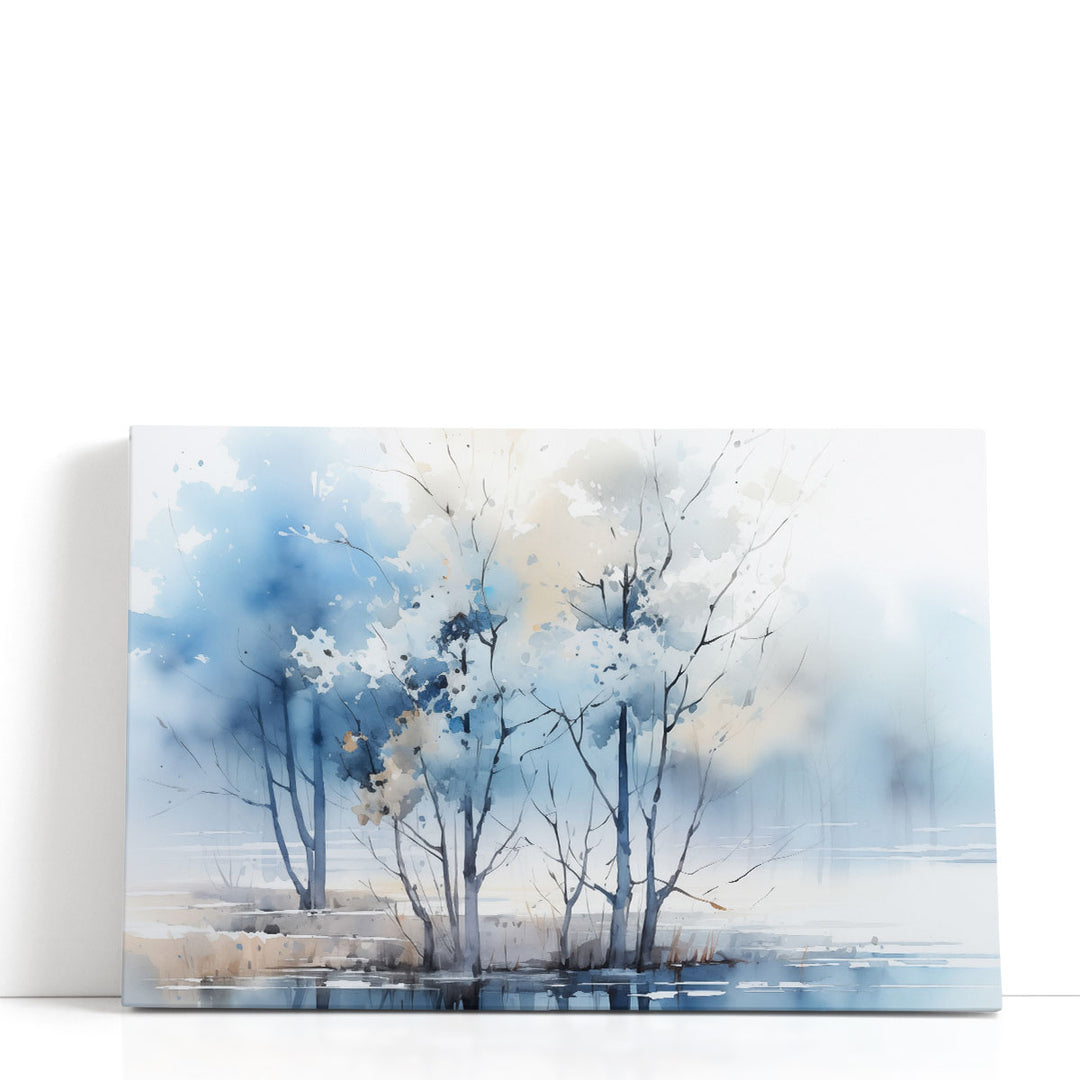 Blue abstract art with soft brushstrokes