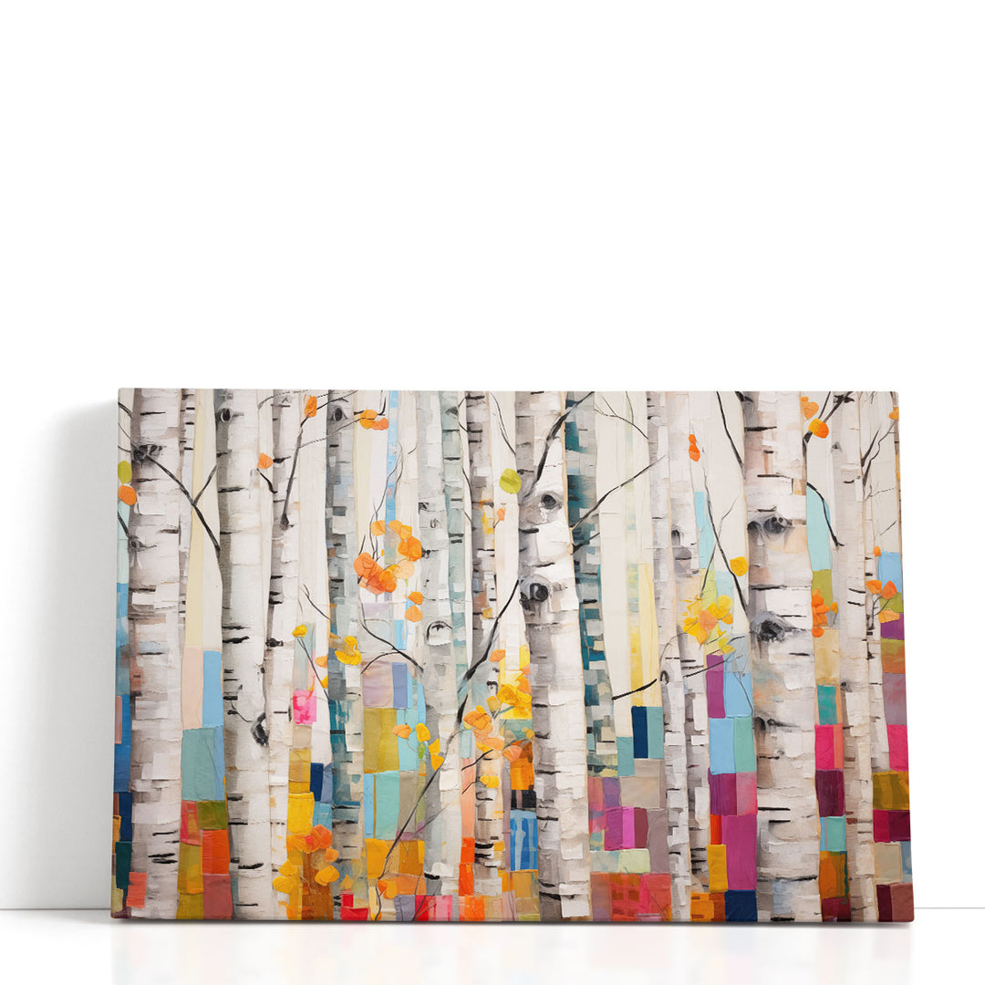 Playful Birch Grove - Canvas Print Wall Art
