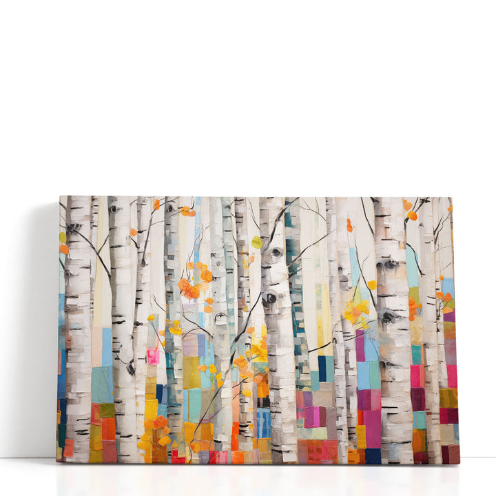 Playful Birch Grove - Canvas Print Wall Art