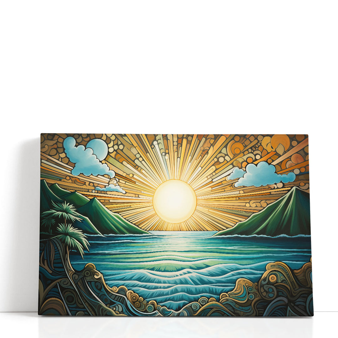 Sunlit Coastal Dreams - Canvas Print Wall Art