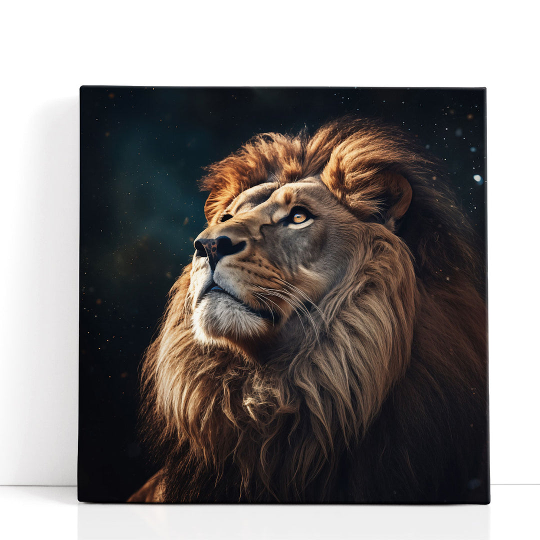 Lion Staring at The Sky - Canvas Print Wall Art