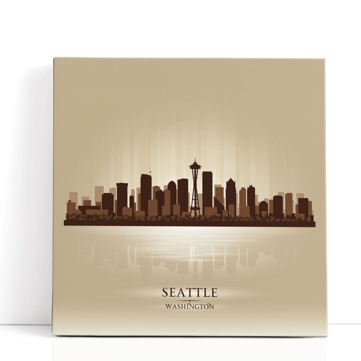 Seattle Washington,  City Skyline - Canvas Print Wall Art