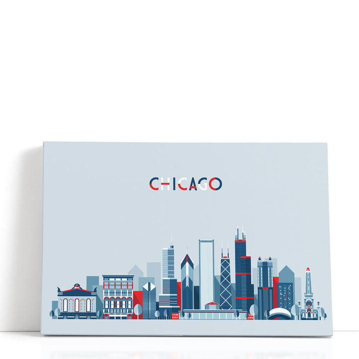 Chicago City Skyline, United States - Canvas Print Wall Art