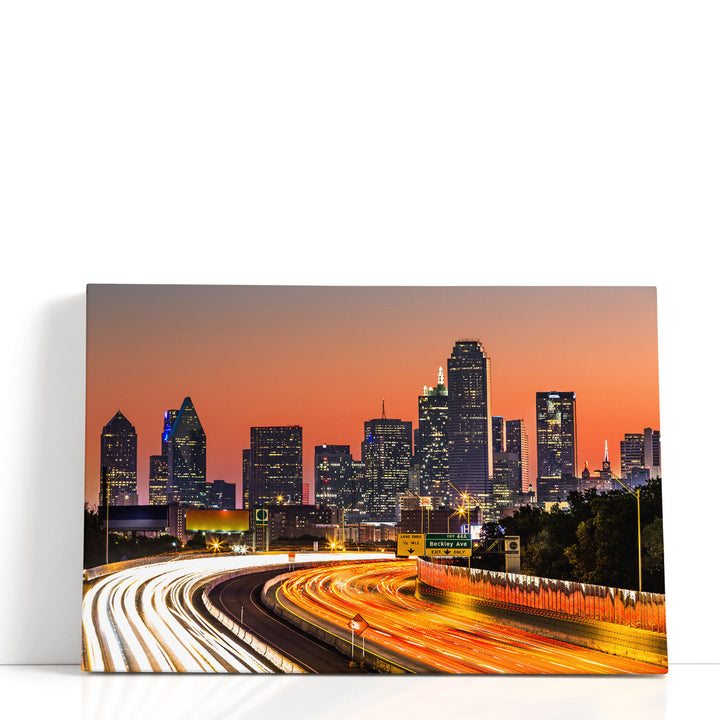 Dallas City Skyline At Sunrise - Canvas Print Wall Art