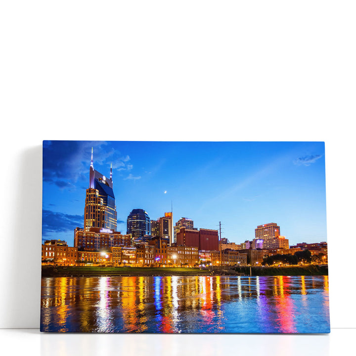 Downtown Nashville, Tennessee City Skyline - Canvas Print Wall Art