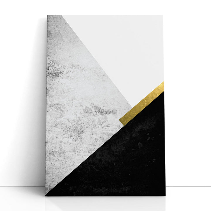 Black Grey Gold Mountains 1 - Canvas Print Wall Art