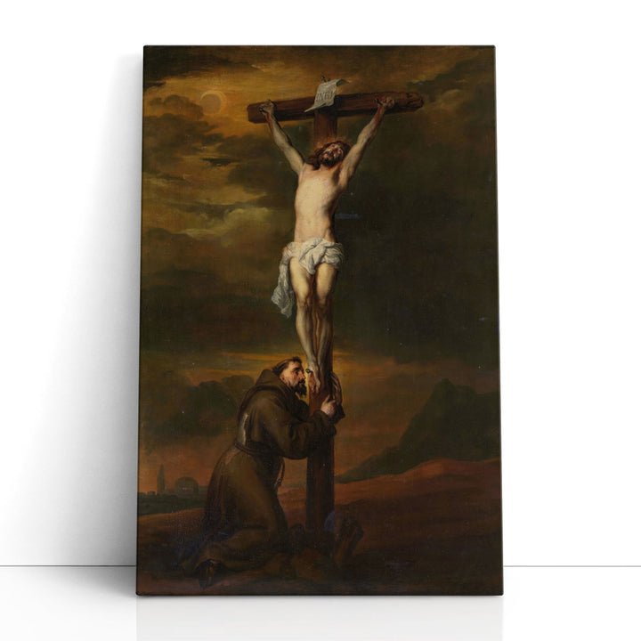 St Francis at the Foot of the Cross - Canvas Print Wall Art