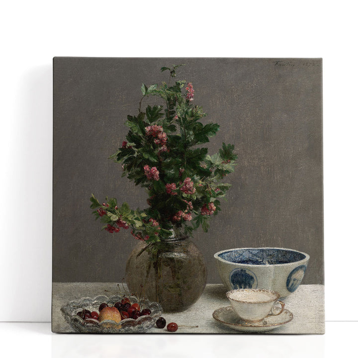 Still Life with Vase of Hawthorn - Canvas Print Wall Art