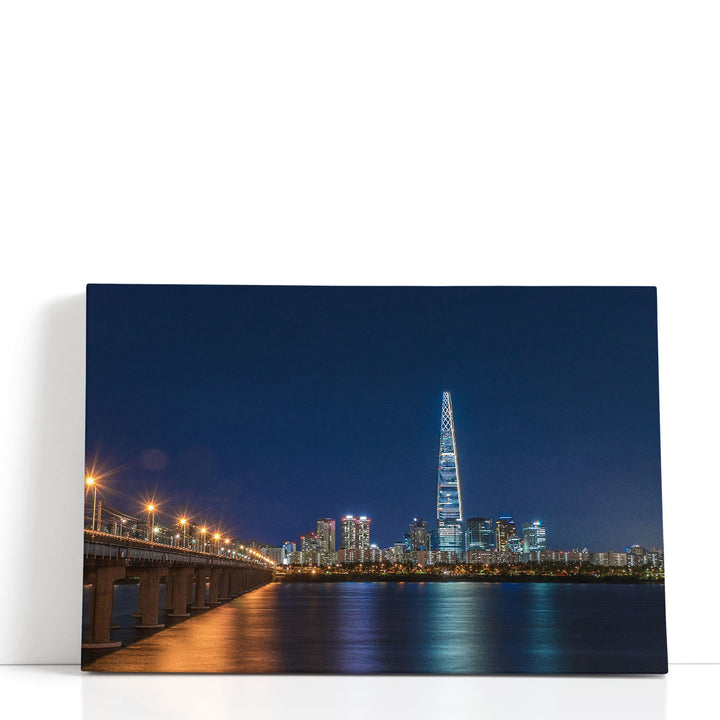Seoul City Skyline At Han River, South Korea - Canvas Print Wall Art