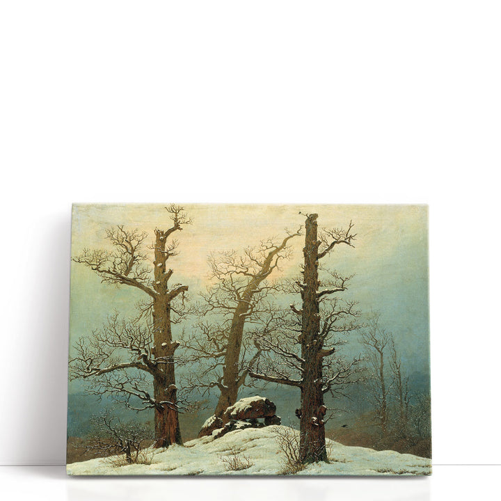 Cairn in Snow - Canvas Print Wall Art