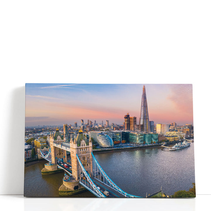 Aerial View of Tower Bridge in London - Canvas Print Wall Art