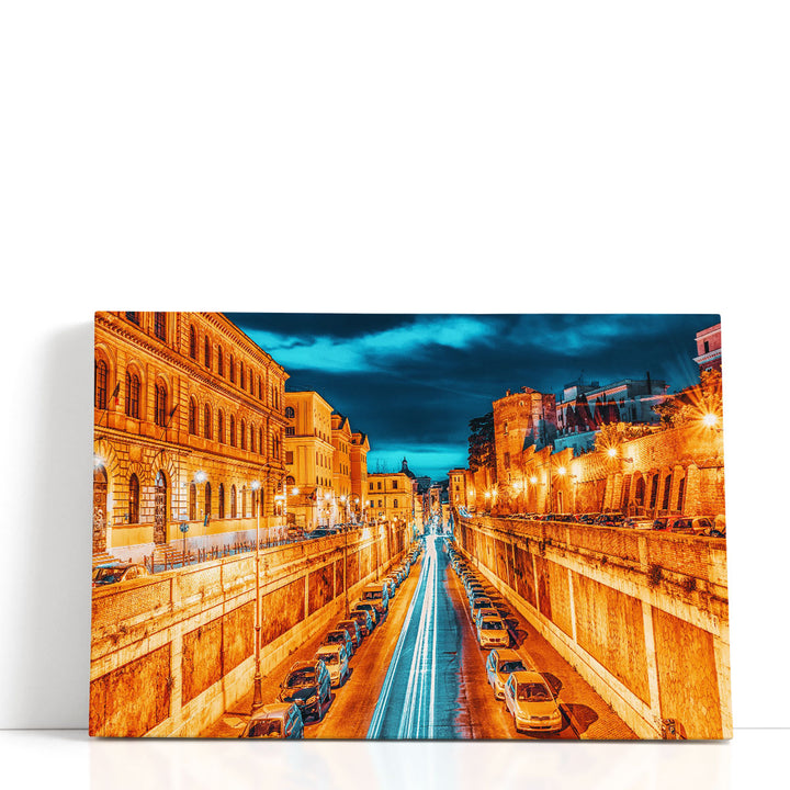 Beautiful Landscape of Rome City Through Street - Canvas Print Wall Art