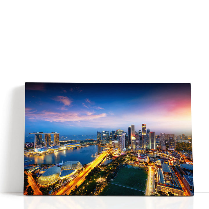 Business District, Singapore City Skyline - Canvas Print Wall Art