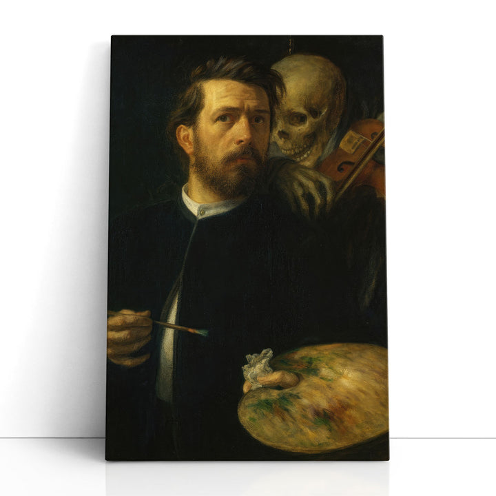 Self-Portrait with Death Playing the Fiddle - Canvas Print Wall Art