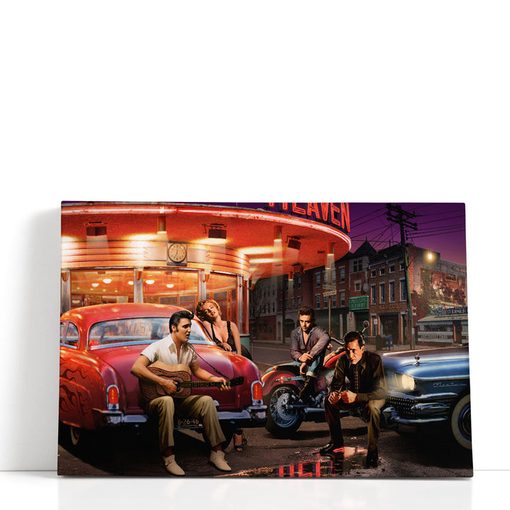 Retro Car & Motorcycle Canvas with chrome details