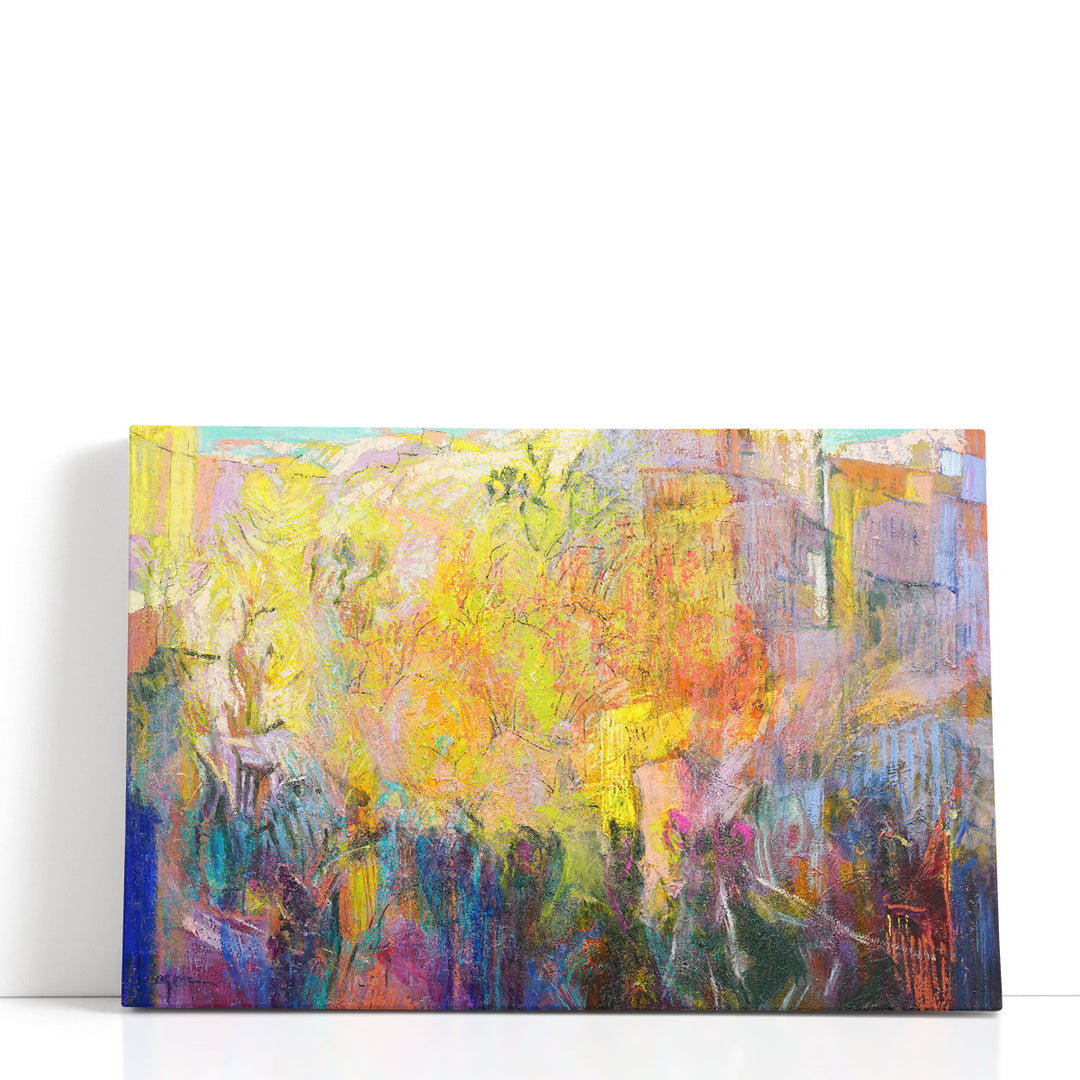 Colorful abstract strokes on canvas