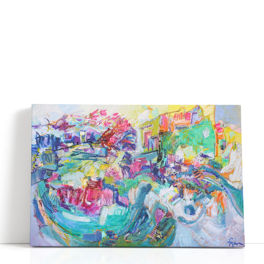 Colorful abstract art with expressive brushstroke