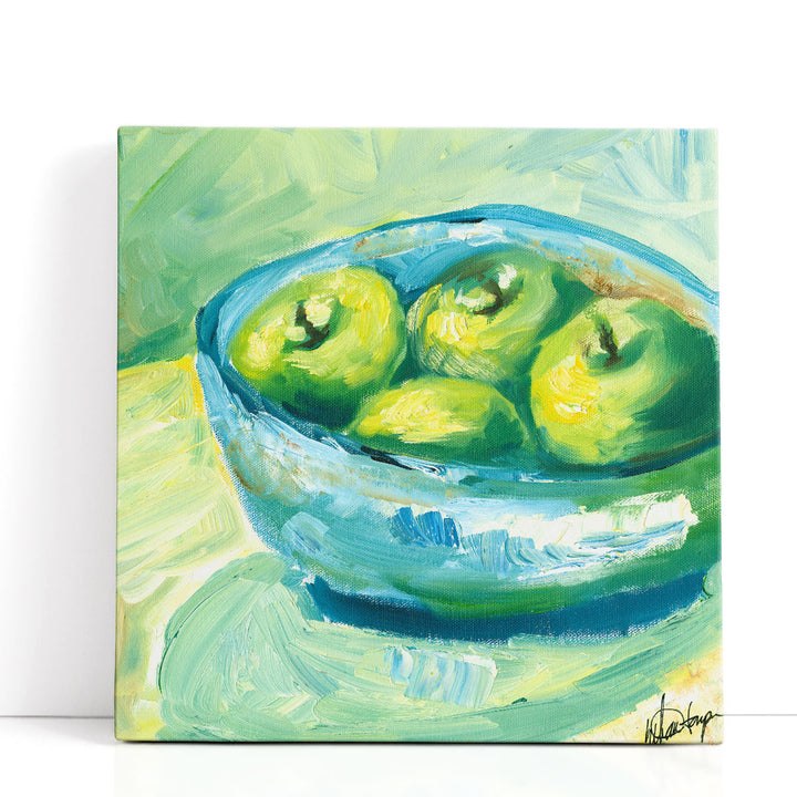 fruit wall art – green and blue kitchen accent