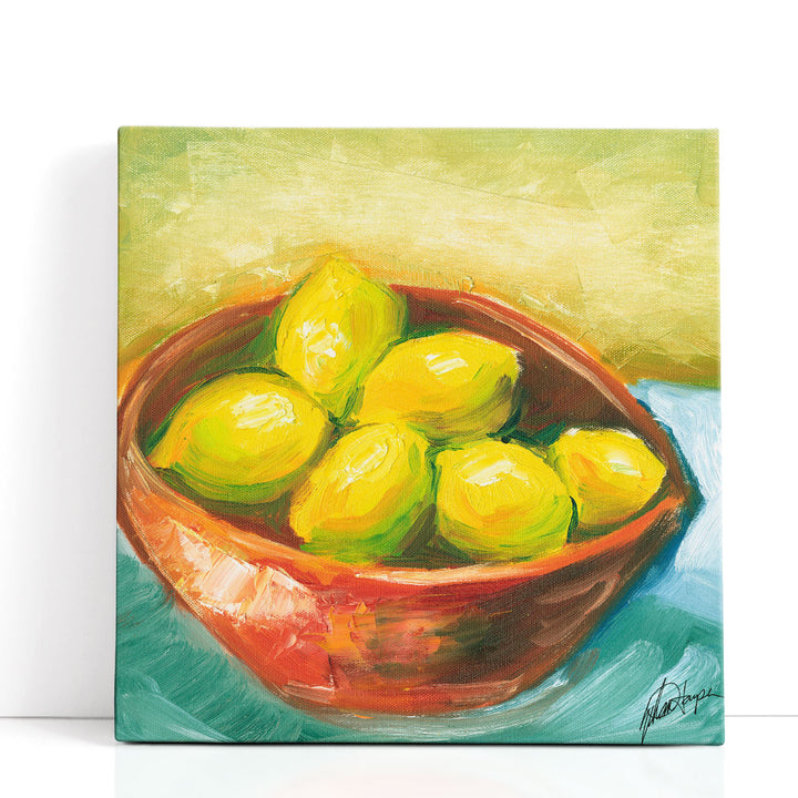 lemon wall art – bright yellow kitchen piece