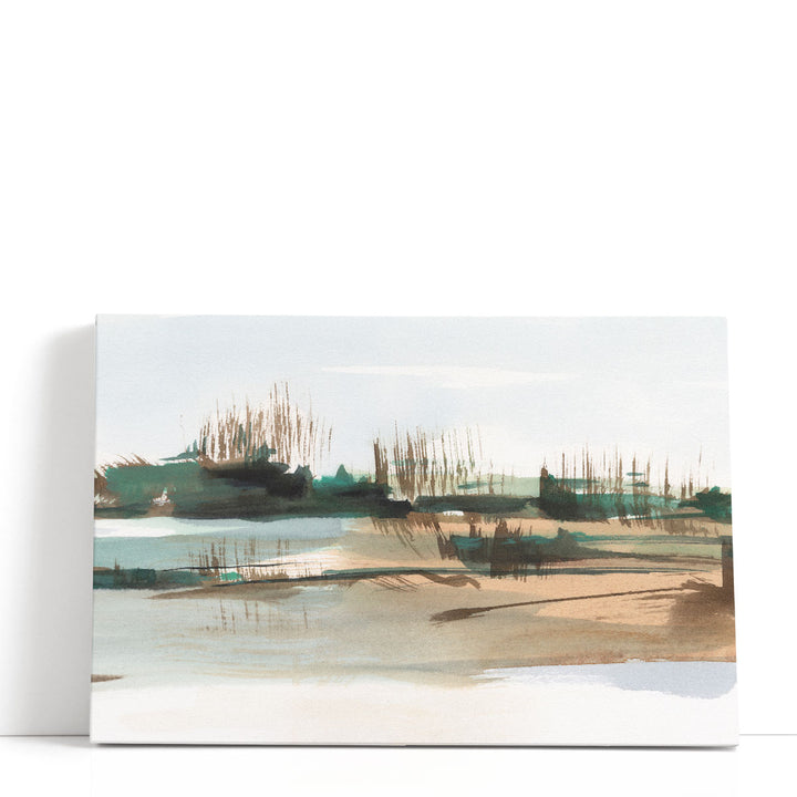 Watercolor canvas art with tranquil landscape design