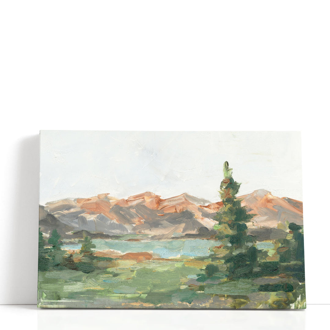 Rusty mountain wall decor with earthy tones