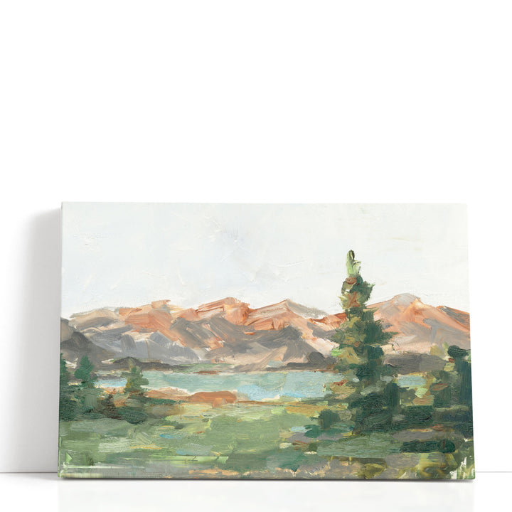 Rusty mountain wall decor with earthy tones