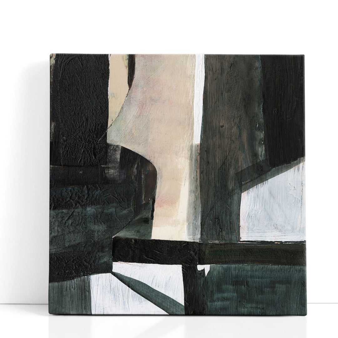 Deconstructed Ebony I Black and White - Canvas Print Wall Art