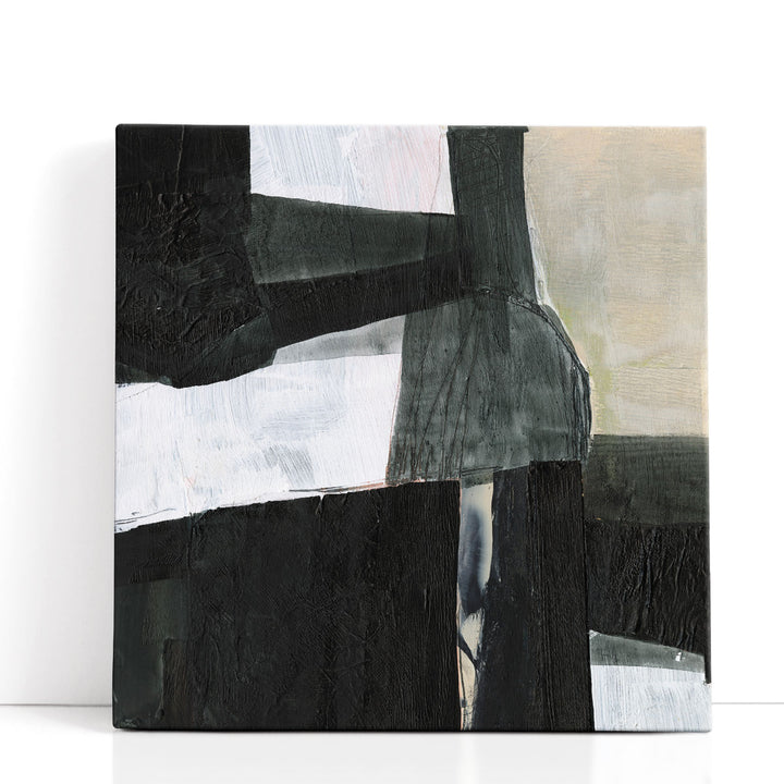 Deconstructed Ebony II Black and White - Canvas Print Wall Art