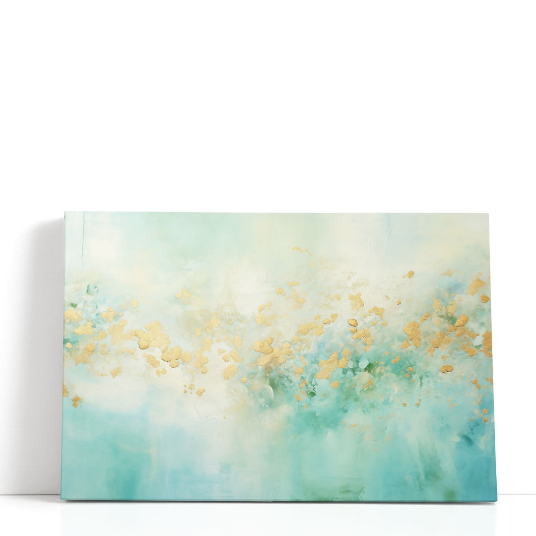 aqua wall art serene watercolor wash