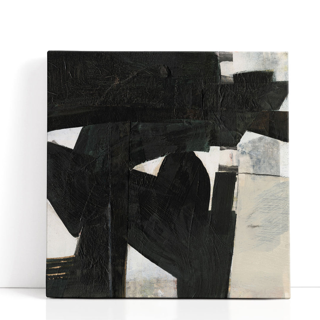 Deconstructed Ebony III Black and White - Canvas Print Wall Art