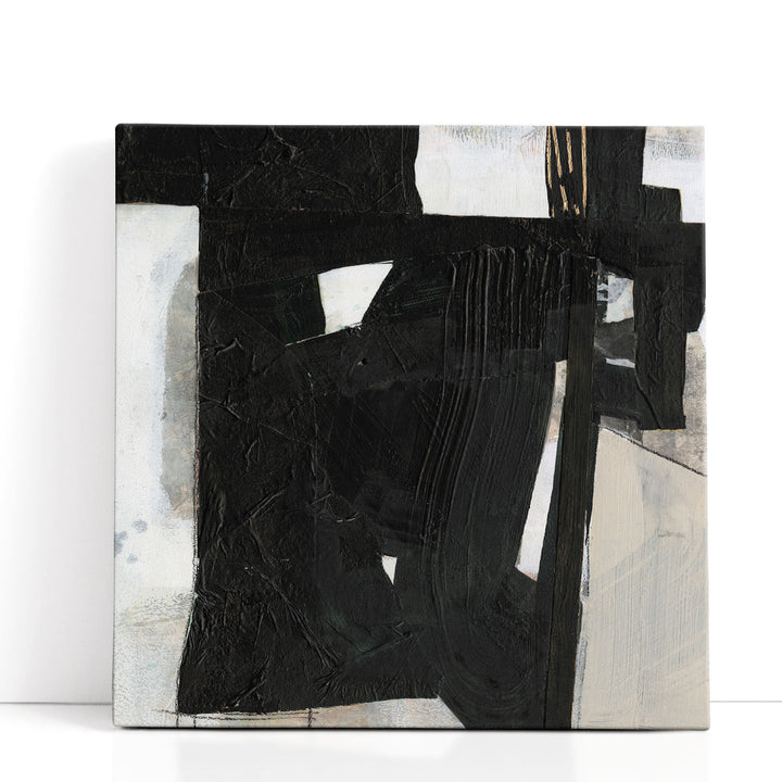 Deconstructed Ebony IV Black and White - Canvas Print Wall Art