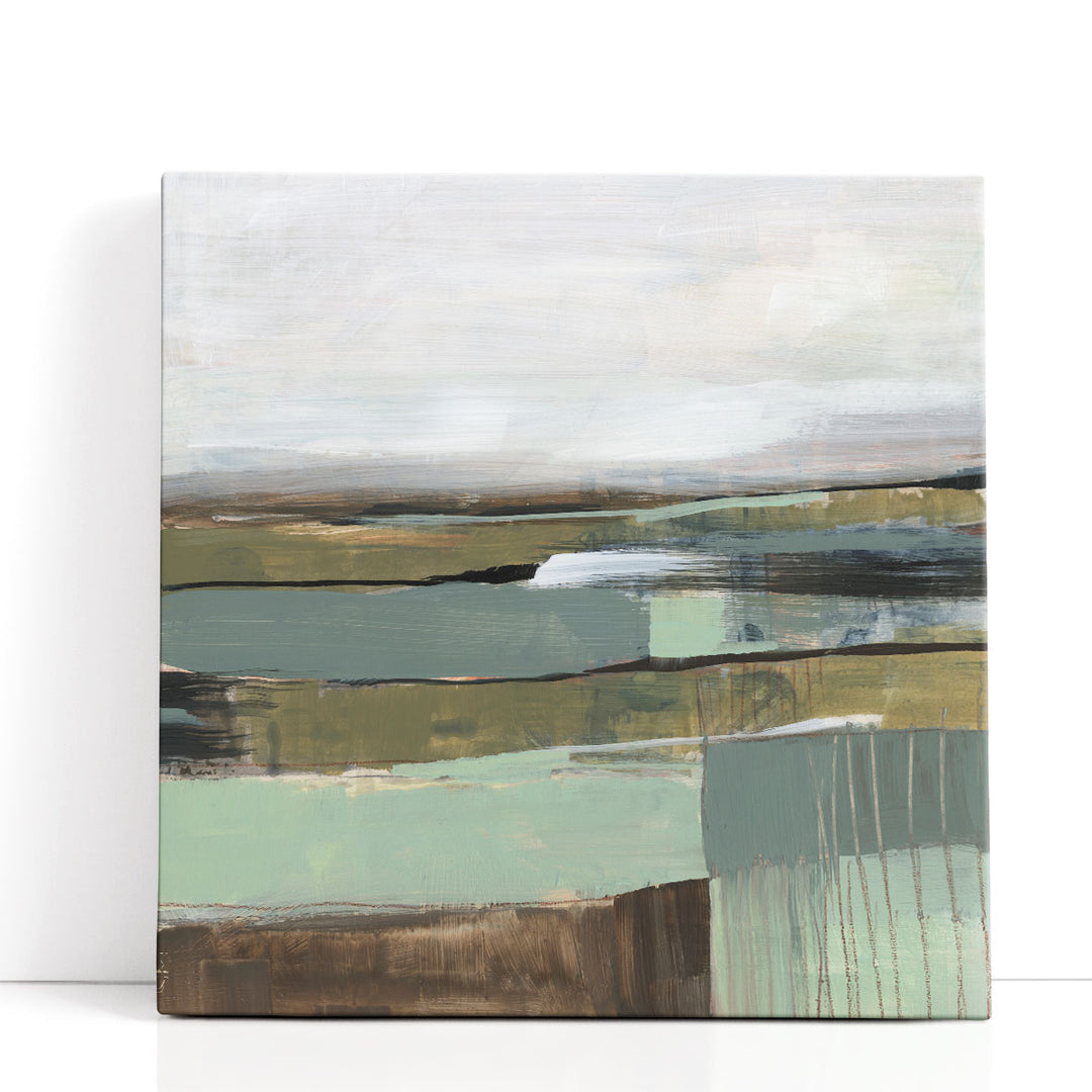 Neutral Horizon Grid II - Canvas Print Wall Art