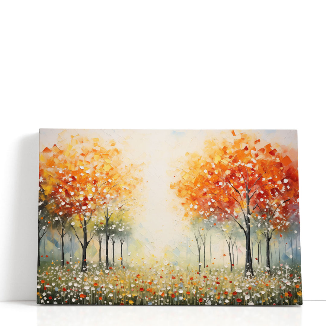 Impressionist art prints with warm orange tree