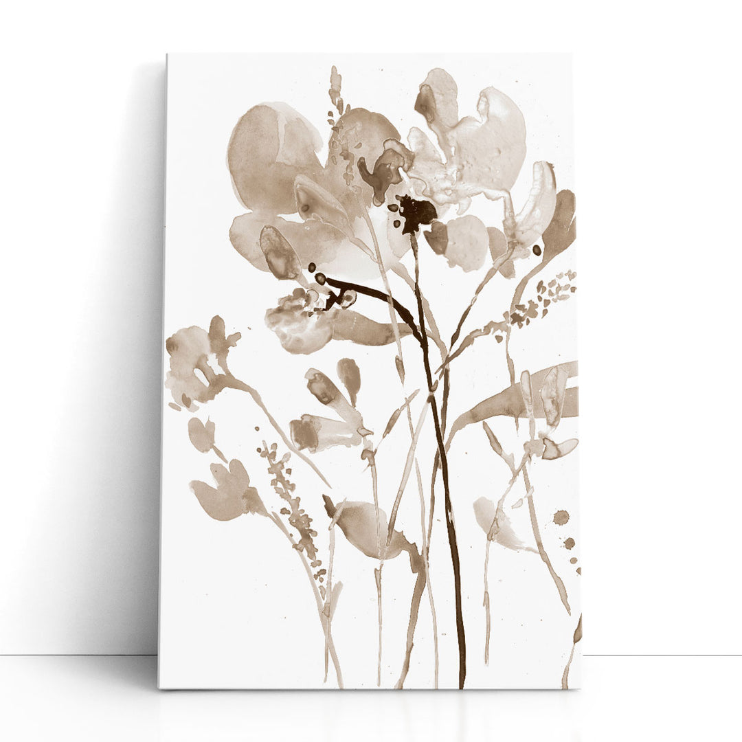 Neutral Floral Overlay I - Canvas Print Wall Art