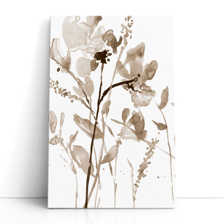Neutral Floral Overlay II - Canvas Print Wall Art