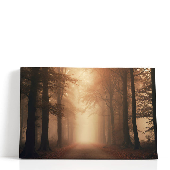 Misty Woodland Wander - Canvas Print Wall Art