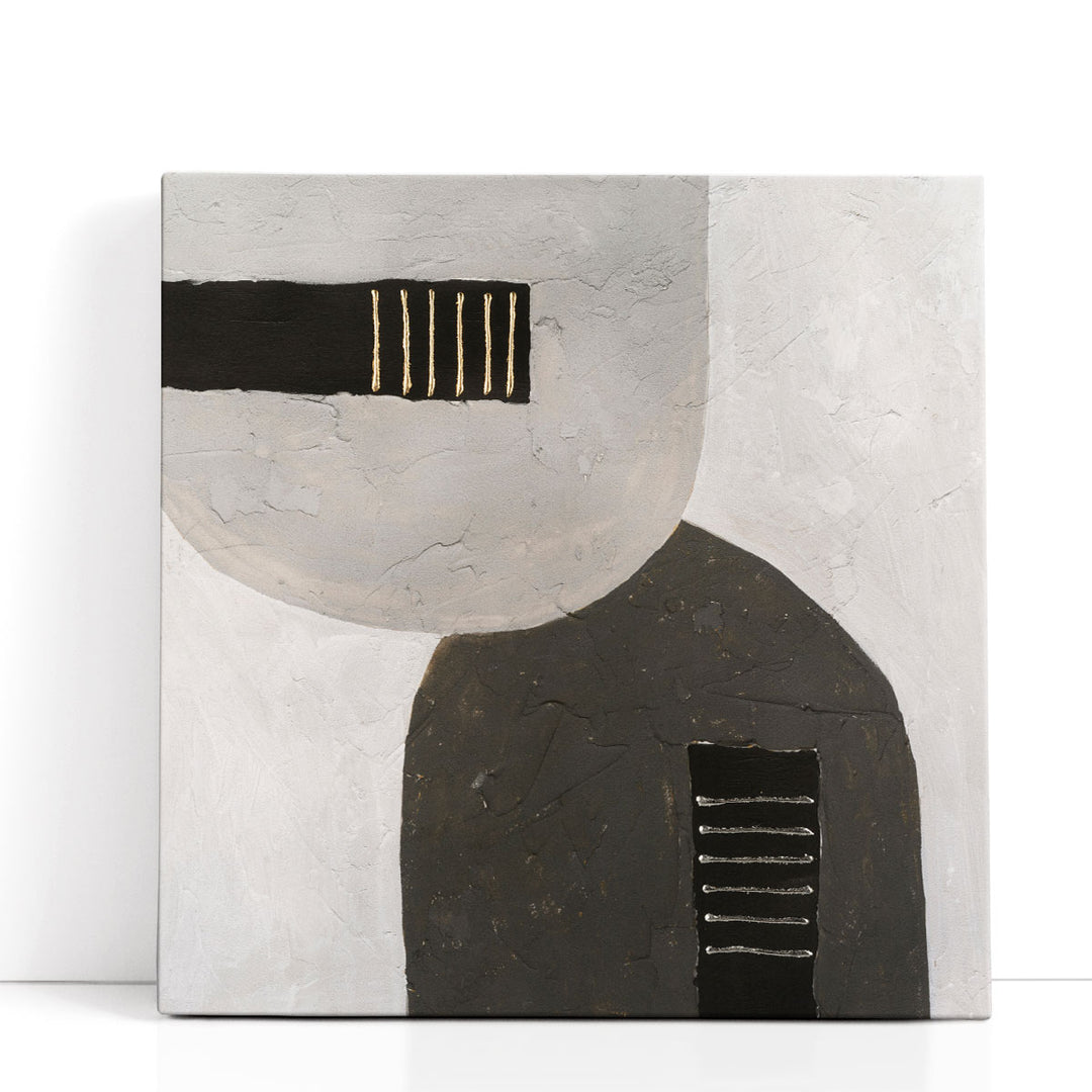 Bedrock Impression II Black and White - Canvas Print Wall Art