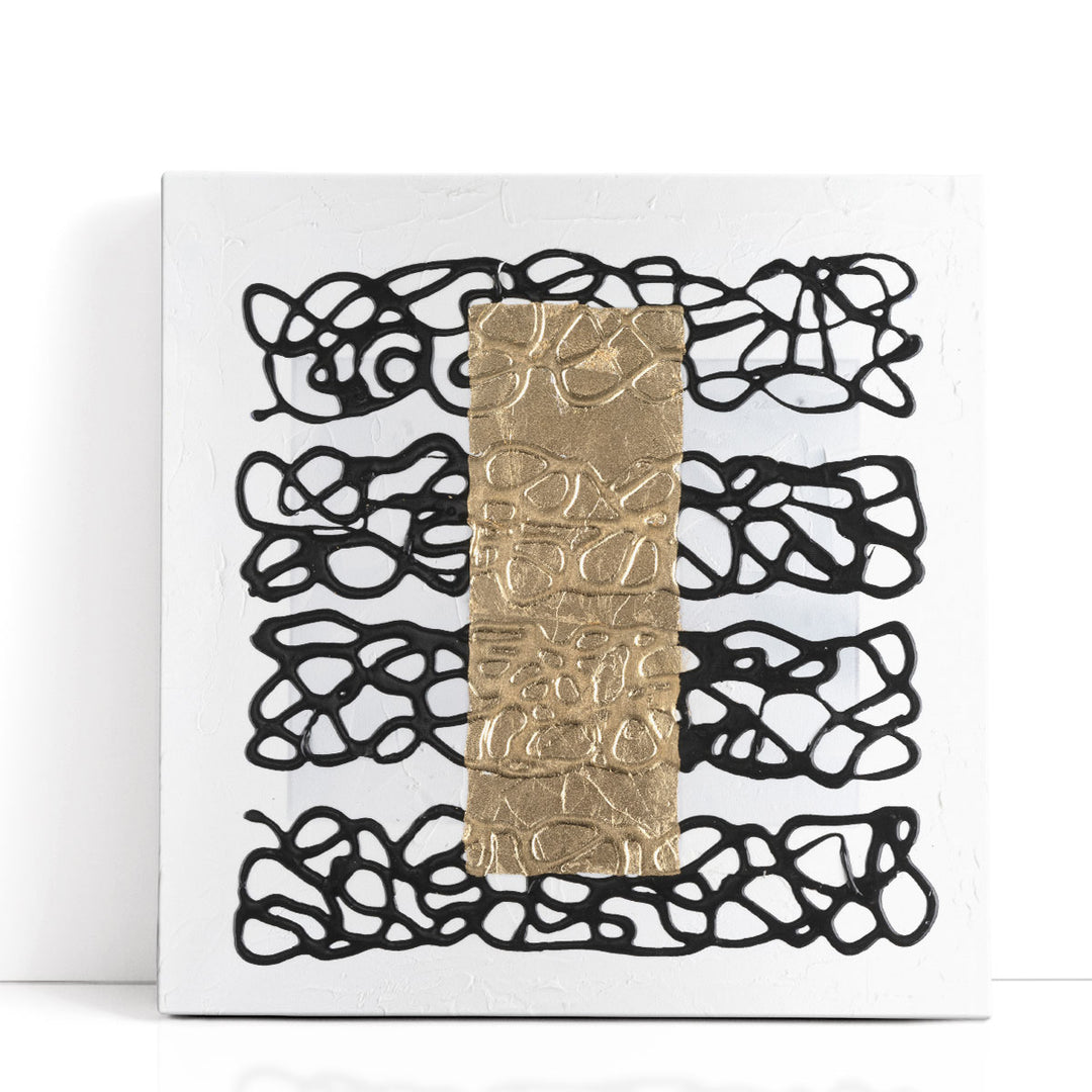 Abstract canvas art with vertical gold shape