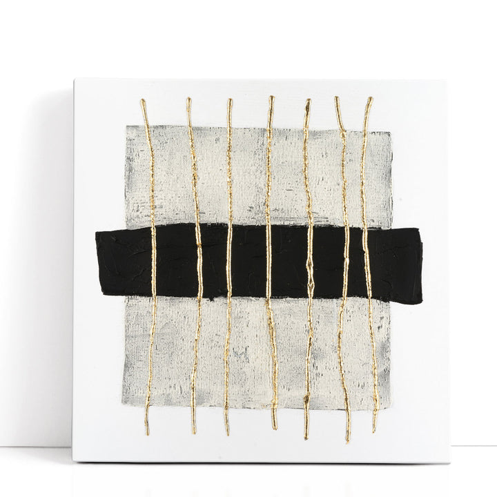 Textured Tablets II Black and White - Canvas Print Wall Art