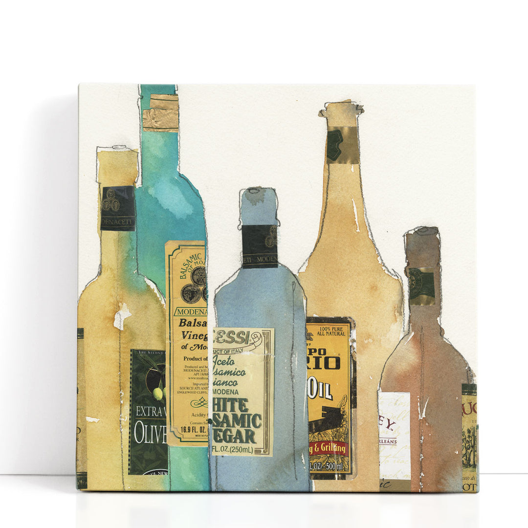 watercolor still life – oil bottle painting