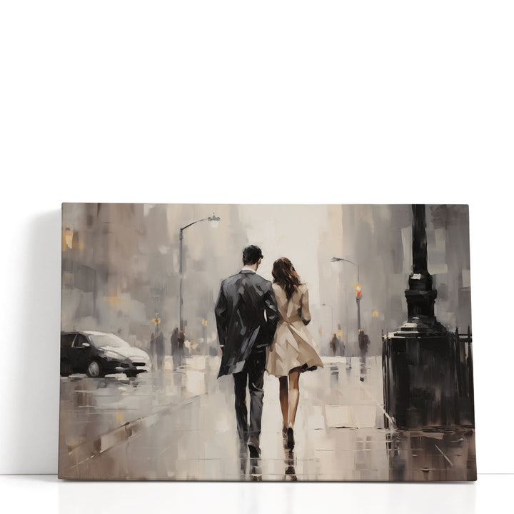 Urban Romantic Walk - Canvas Print Wall Art
