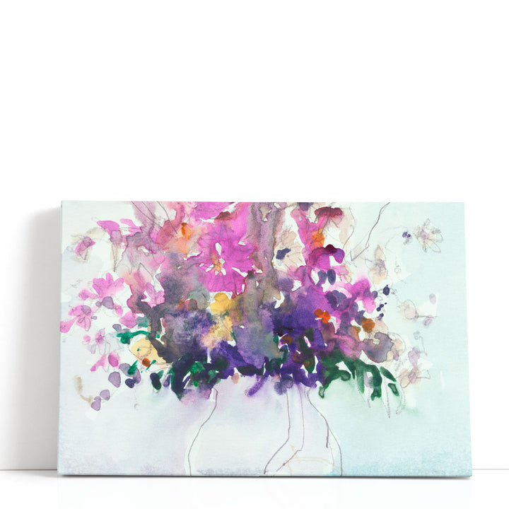 Watercolor Floral Canvas Wall Art lavender bouquet