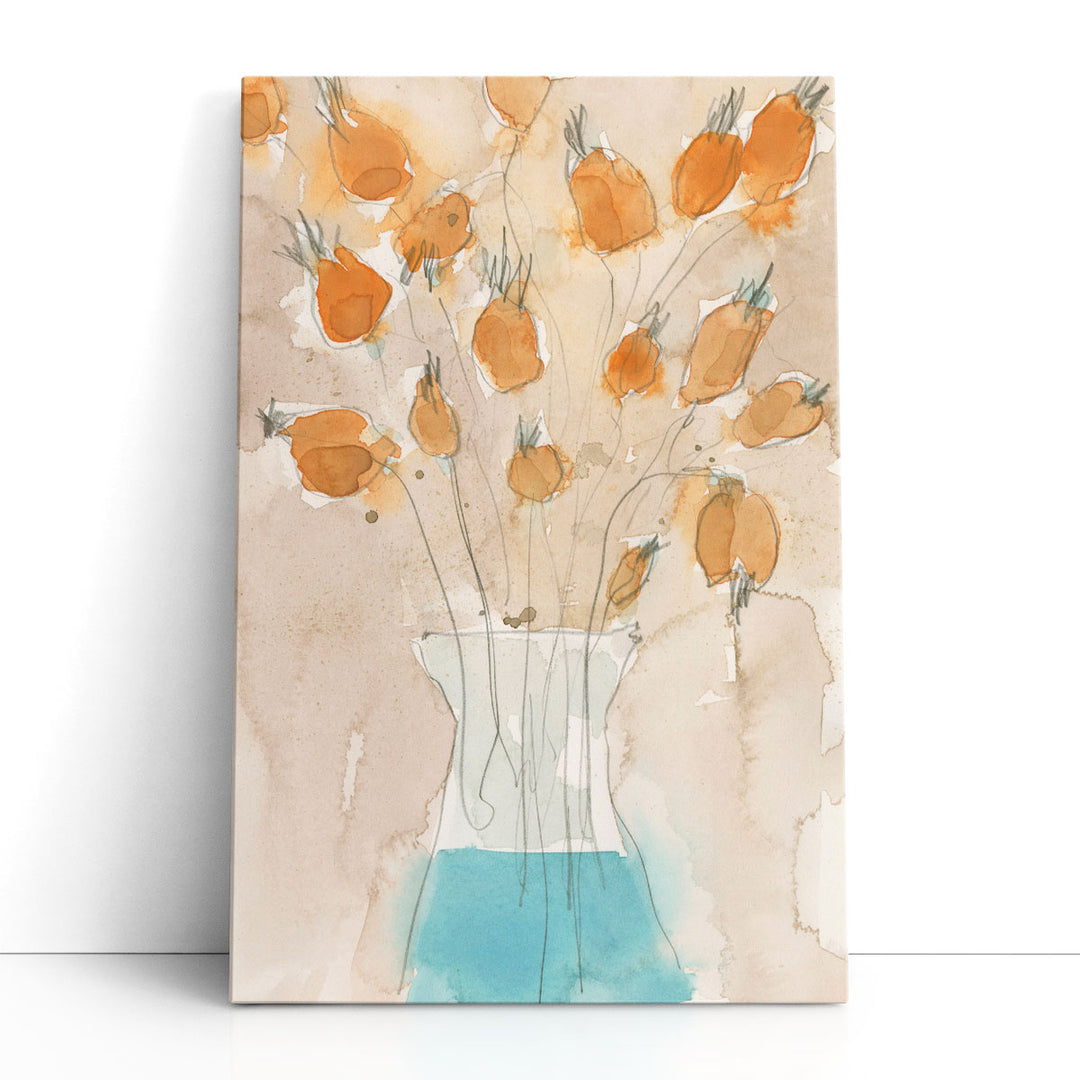 Poppy Vase I - Canvas Print Wall Art