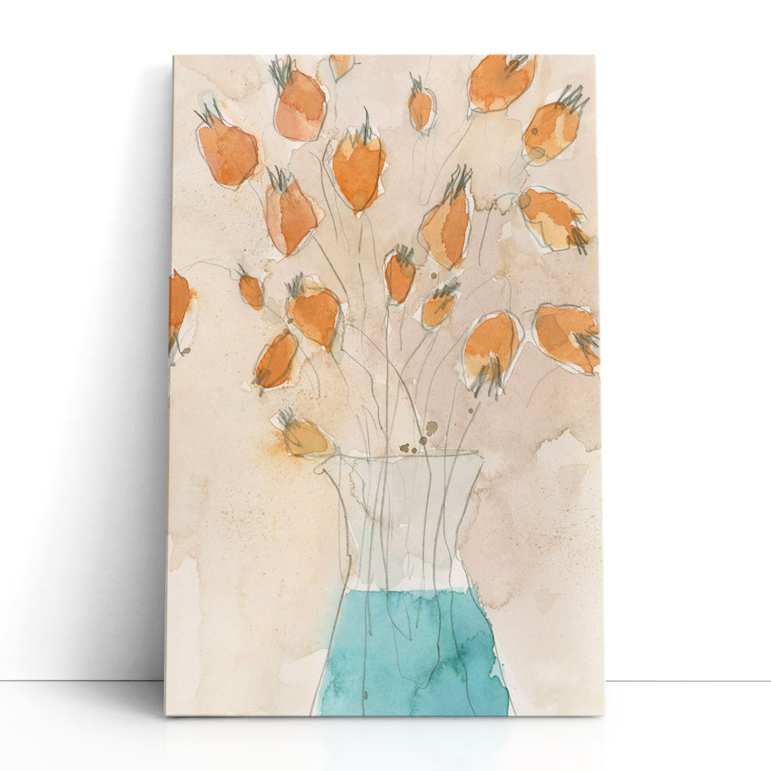 Poppy Vase II - Canvas Print Wall Art