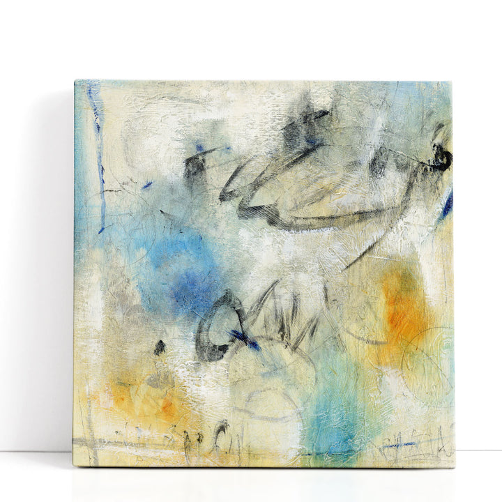 Neutral wall decor with abstract shapes