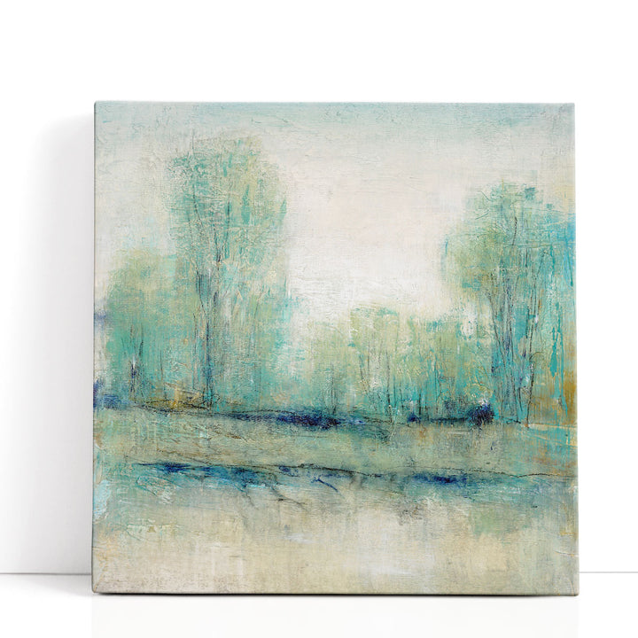 Abstract artwork with impressionist trees