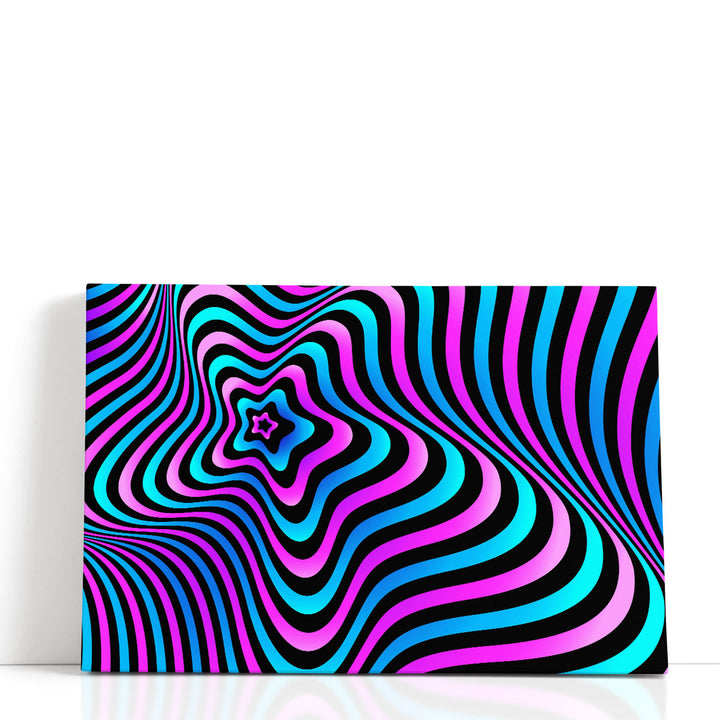 Neon swirl star pattern abstract art