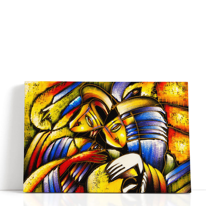 Face Abstract Art – bold painted facial features in oil style