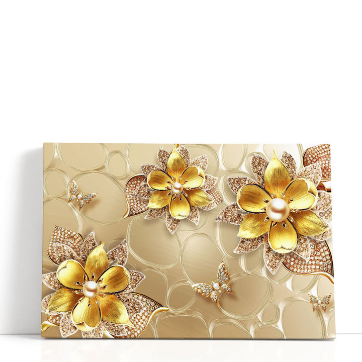 Golden butterfly abstract animal print artwork