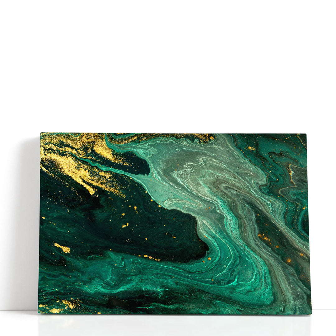 Emerald green abstract marble wall art